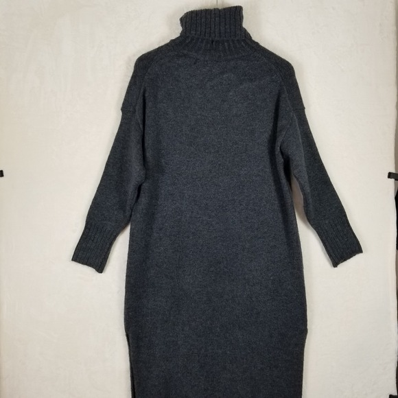 Daily Practice Anthropologie Charcoal Gray Turtleneck Sweater Dress Small MIDI - Picture 4 of 10